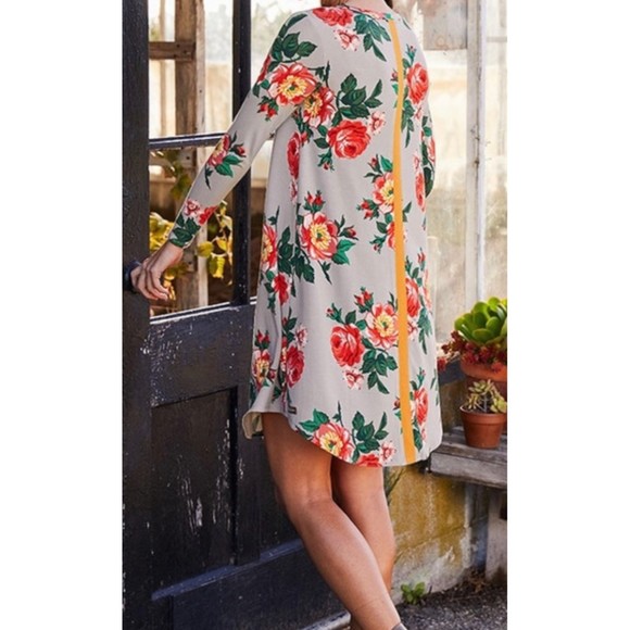 MATILDA JANE Grey Floral Long Sleeved Mini Dress - Picture 2 of 5